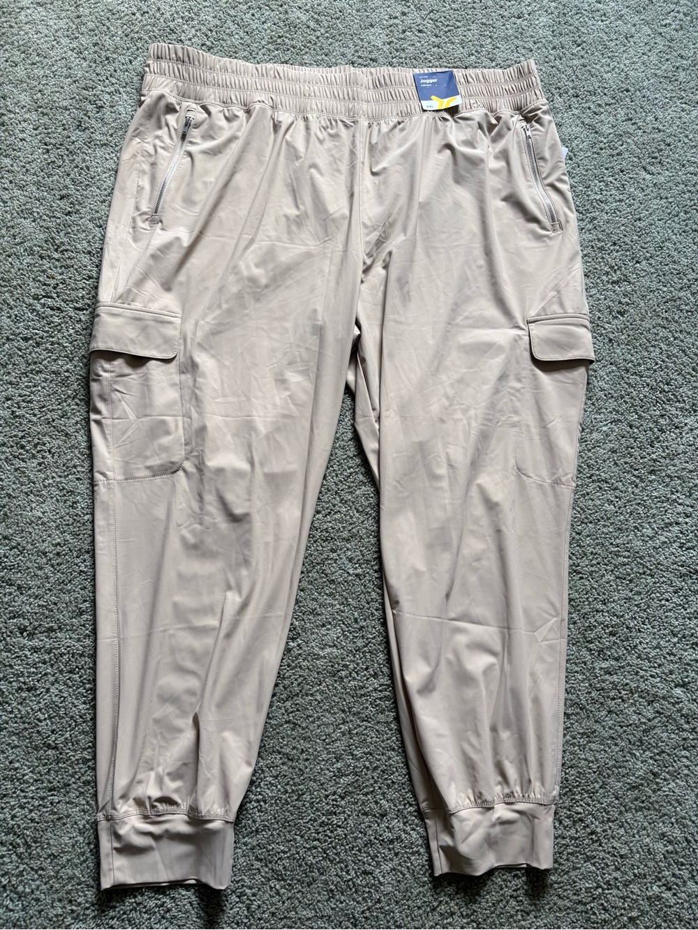 Old Navy High Rise Jogger Sleektech Womens Size XXL Tan Go Dry Pull On NWT